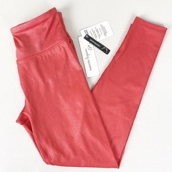Nanette Lepore Pants - Nanette Lepore Shimmer Cranberry 7/8 crop compression leggings, size XL